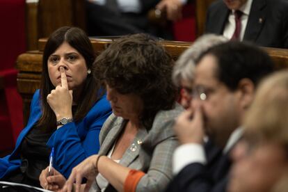 La consejera de Universidades, Gemma Geis, en el Parlament, este miércoles.