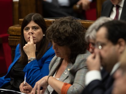 La consejera de Universidades, Gemma Geis, en el Parlament, este miércoles.