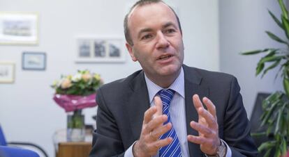 Manfred Weber, en su despacho del Parlamento Europeo en Bruselas.