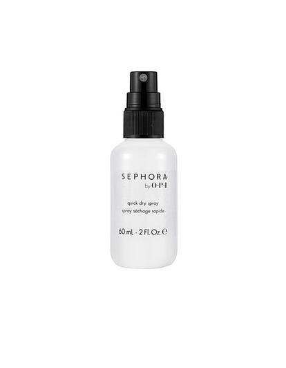 Para las que no tengan paciencia para esperar a que se seque el esmalte, Opi para Sephora ha creado este spray que ayuda a que el proceso de secado sea más rápido. (11 euros aprox.)