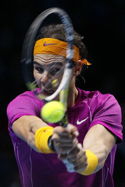 Rafael Nadal, el domingo, en la final de la Copa de Maestros.