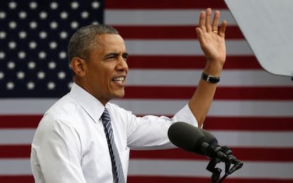 El presidente Obama durante un discurso este viernes en Minneapolis.