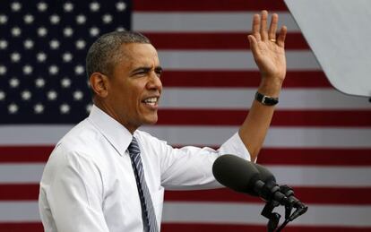 El presidente Obama durante un discurso este viernes en Minneapolis.