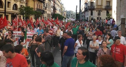 Manifestación en Sevilla contra los recortes en educación.