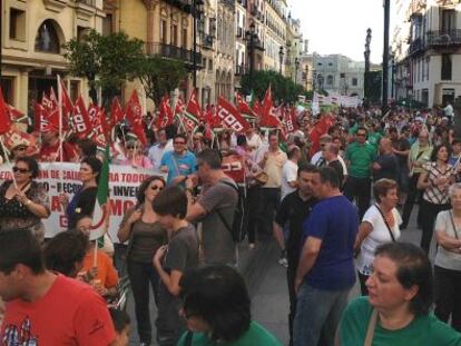 Manifestación en Sevilla contra los recortes en educación.