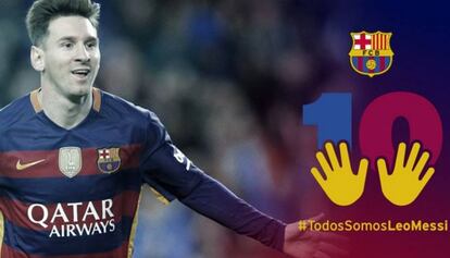 Imagen de la campaña del Barcelona a favor de Messi.