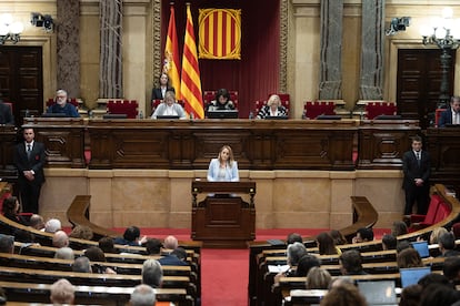 Una imagen reciente del Parlament, durante el debate del proyecto de ley de presupuestos de la Generalitat para el año 2024.
