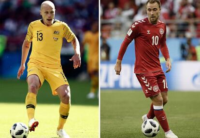 Aaron Mooy e Christian Eriksen