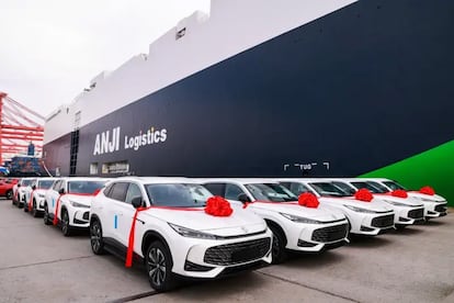 El Anji Ansheng, el barco portavehículos de SAIC Motor, dueña de la marca MG. Imagen cedida por la compañía.