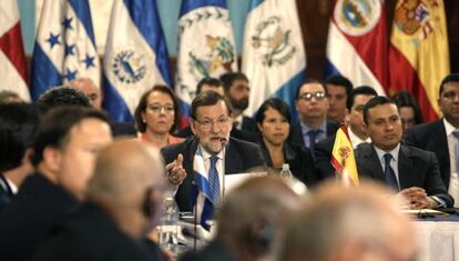 Mariano Rajoy, en el Palacio Nacional de la Cultura en Guatemala.
