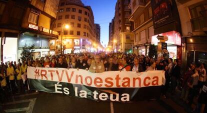 Manifestaci&oacute;n del pasado noviembre contra el cierre de RTVV.