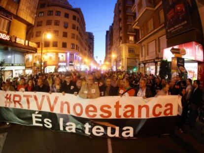 Manifestación contra el cierre de RTVV.