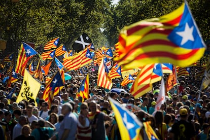 Cataluña: "Hubo fondos reservados para desmontar el movimiento independentista", asegura Villarejo. En la imagen, manifestación de la Diada de Cataluña en 2019. 