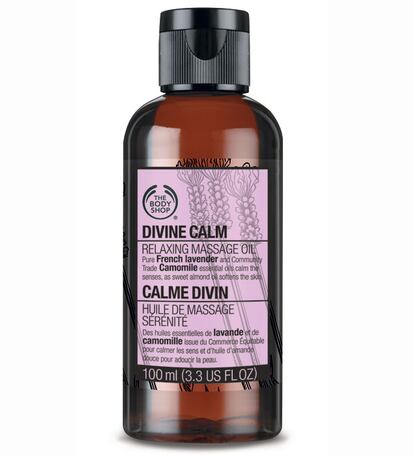 Divine Calm es el aceite especial para masajes que ha creado The Body Shop. (14 euros)