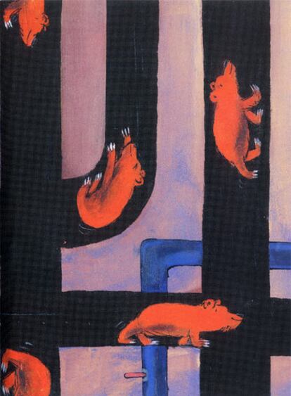 Ilustración de Emilio Urberuaga en el libro <i>Discurso del oso,</i> de Julio Cortázar.