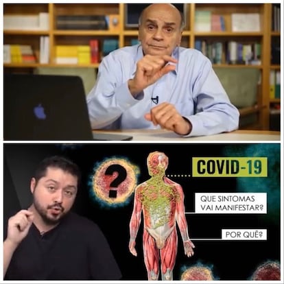 O médico Drauzio Varella e o microbiologista Iamarino, 'youtubers' brasileiros.