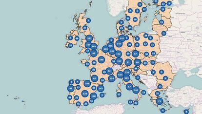 <p>Ubicación geográfica de una muestra de empresas europeas que exportan a Canadá <a href="http://ec.europa.eu/trade/policy/in-focus/ceta/ceta-in-your-town/#footnote-1">(enlace a página oficial sobre el CETA de la UE).</a></p></a>