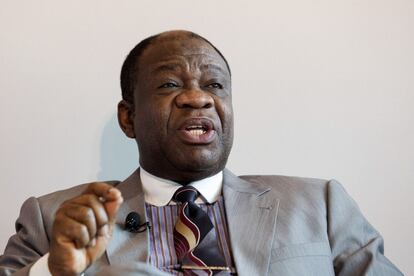 Chinedue Nebo, minister of power for Nigeria, speaks during a forum on African energy and innovation at the Newseum in Washington, D.C., U.S., on Monday, Aug. 4, 2014. A two-decade surge in growth in Africa suggests the poorest continent is starting to come to grips with its challenges and has raised the prospect of the 'African lions' emulating the 'Asian tiger' economies in the 21st century. Drew Angerer/Bloomberg