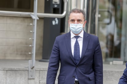 Government delegate José Manuel Franco leaving court in Madrid. 