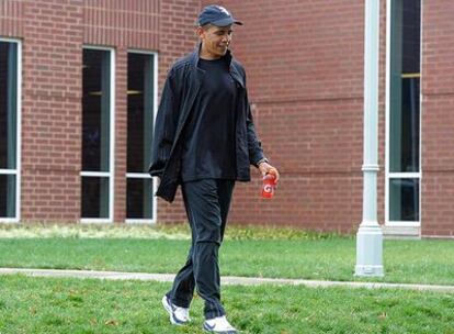 El presidente Barack Obama, a la salida de su gimnasio en Washington el pasado sábado
