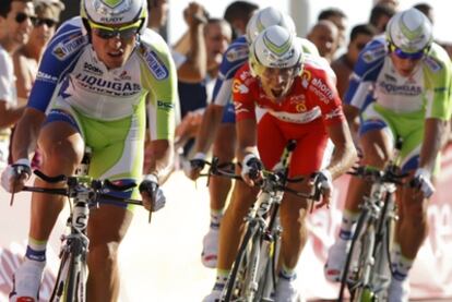 Nibali durante la primera etapa de la Vuelta.