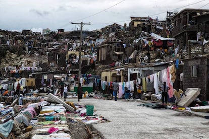 La ciudad haitiana de Jeremie, arrasada por el huracán Matthew.