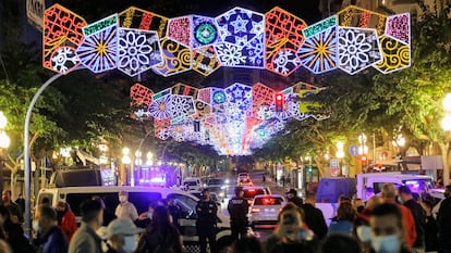 Christmas decorations in Alicante last week.