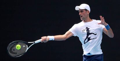 El tenista Novak Djokovic en Melbourne (Australia).