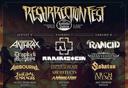 Cartel por días para el Resurrection Fest 2017