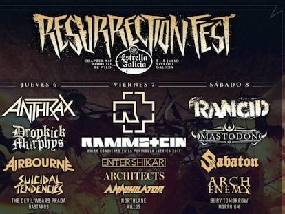 Cartel por días para el Resurrection Fest 2017