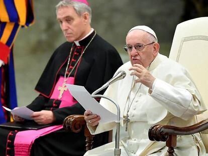 El papa Francisco durante una audiencia general en el Vaticano.