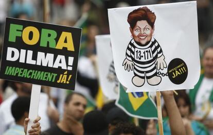 Protesto contra Rousseff em S&atilde;o Paulo no dia 20.