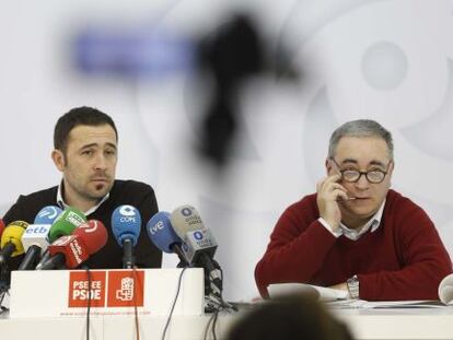 Itxaso (izquierda) y Arrizabalaga, en la rueda de prensa.