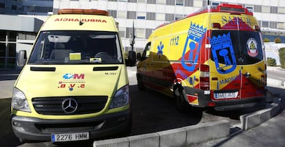 Ambulancias del servicio sanitario de Madrid.