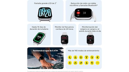 Reloj inteligente sobre fondo blanco.
