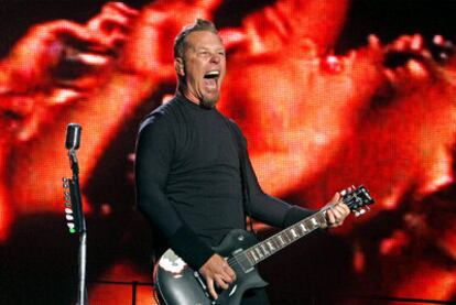 James Hetfield, guitarrista y cofundador de Metallica, anoche en Rock in Rio.