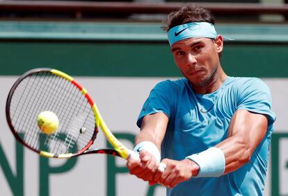 Nadal, durante el partido ante Marterer en París.