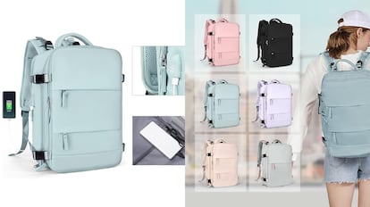 Esta mochila multiusos y de gran capacidad interior incluye un puerto de carga USB externo.