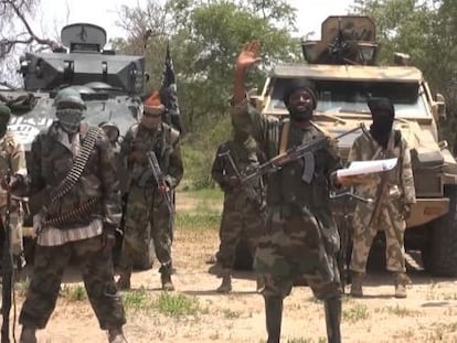 Captura de um vídeo da seita islâmica radical Boko Haram gravado em julho passado