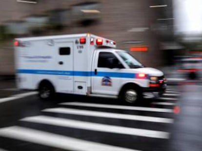 Una ambulancia en Nueva York, en abril de 2020.