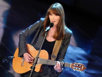 Actuación de Bruni el pasado 13 de febrero en el Festival de San Remo