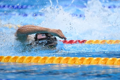 Dressel ataca la última pared de los 100 libres.