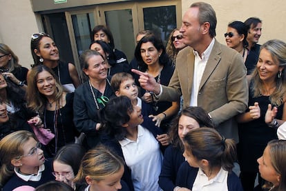 El presidente de la Generalitat, Alberto Fabra, ayer, en el Día de la Familia que organizó el PP valenciano.