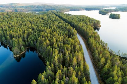 Región de los lagos (Finlandia). Una cuarta parte de la región de los lagos finlandesa es agua —aquí hay al menos 55.000 lagos que la convierten en el distrito lacustre más grande de Europa—. Conducir por esta zona es confundir paisajes hasta el punto de no llegar a distinguir entre agua y carretera. Desde Varkaus hay menos de una hora en coche hasta el Hotel-Spa Järvisydän, con toda suerte de instalaciones para empaparse y sudar. Aunque no todas son para relajarse, pues en este paisaje de agua se puede nadar y remar, pescar y salir en barco, o, en invierno, patinar sobre hielo y caminar con raquetas de nieve. En Finlandia se puede acampar libremente en casi en cualquier sitio, aunque los hoteles también son tentadores. La Ollinmäki Wine Farm, en las afueras de Anttola, cuenta con villas, comida fabulosa, vino de la casa y lagos para darse un chapuzón al final de la ruta.
Inicio: Varkaus. Final: Anttola. Distancia: 138 kilómetros.
