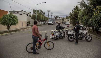 El lugar de un enfrentamiento en Tijuana.