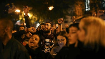 Manifestación llevada a cabo este martes  en Córdoba, contra la entrada de Vox en el Parlamento regional. 