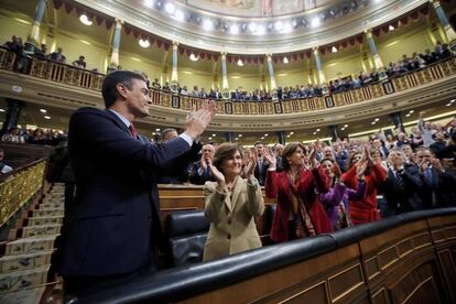 El socialista Pedro Sánchez logró este martes la confianza del Congreso para un nuevo mandato como presidente del Gobierno.