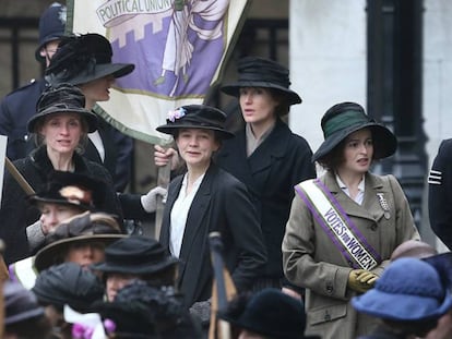 Cena do filme 'As Sufragistas', que aborda a luta das mulheres por igualdade de direitos no Reino Unido.