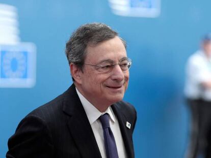 El presidente del BCE, Mario Draghi, en el Consejo Europeo que se celebró el pasado viernes en Bruselas. 