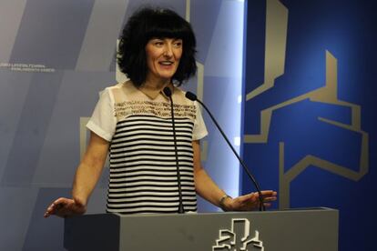 La directora general de EiTB, Maite Iturbe, el pasado mes de marzo en el Parlamento vasco.